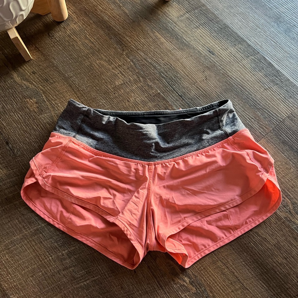 lululemon athletica Coral and Gray Speed  Shorts